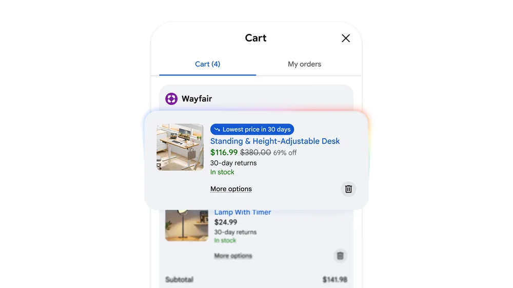 グーグル(Google)、AIショッピング時代へ本格参入:『ユニバーサル・カート』で変わる“購買体験”の主導権 6 1 Price insights Wayfair examp.width 1000.format webp