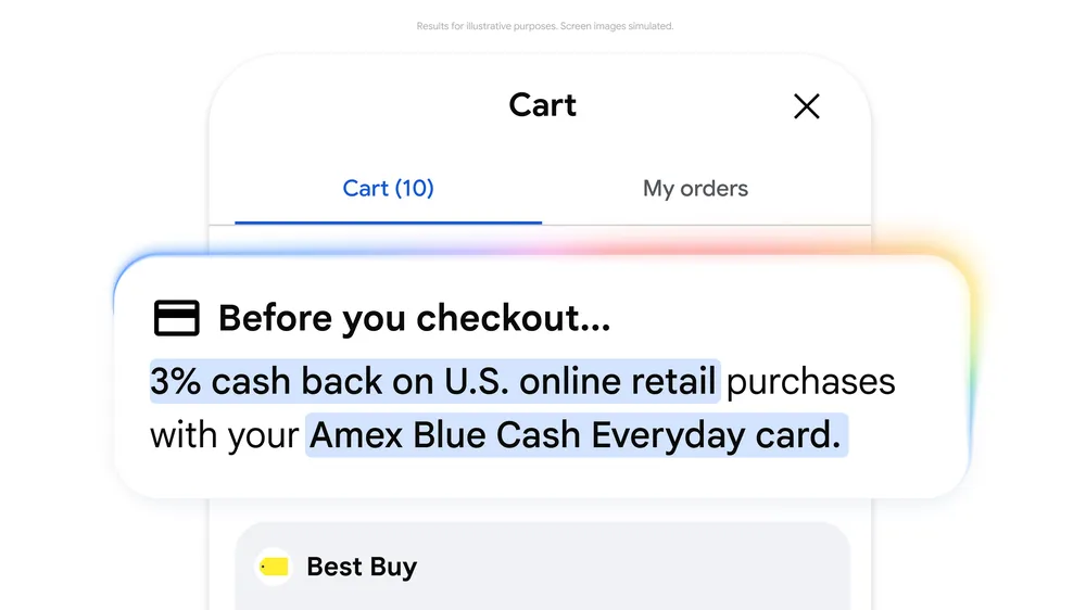 グーグル(Google)、AIショッピング時代へ本格参入:『ユニバーサル・カート』で変わる“購買体験”の主導権 7 2 Card Perks Amex with Best Bu.width 1000.format webp