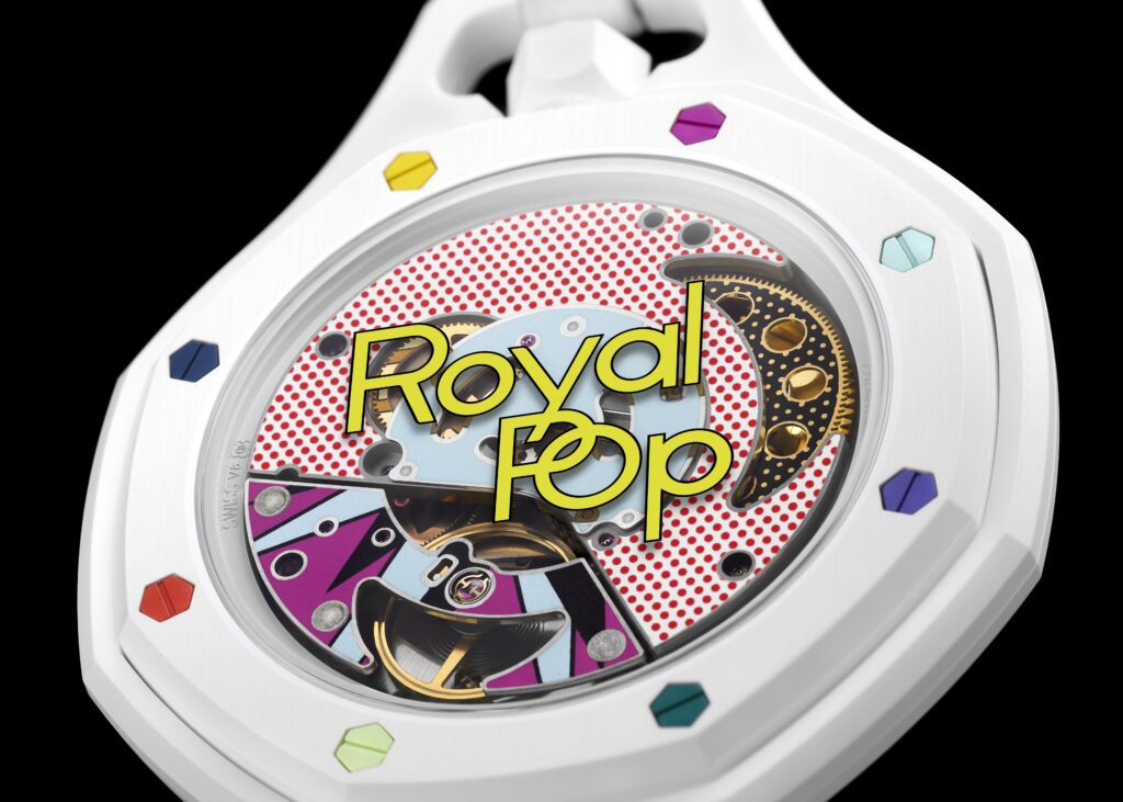 オーデマ ピゲ(Audemars Piguet)× スウォッチ(Swatch)コラボ「Royal Pop」:発売日・価格・販売店舗・全8モデルを徹底解説 23 sc01 26 Bioceramic Royal Pop HUIT BLANC Close up BACK HD