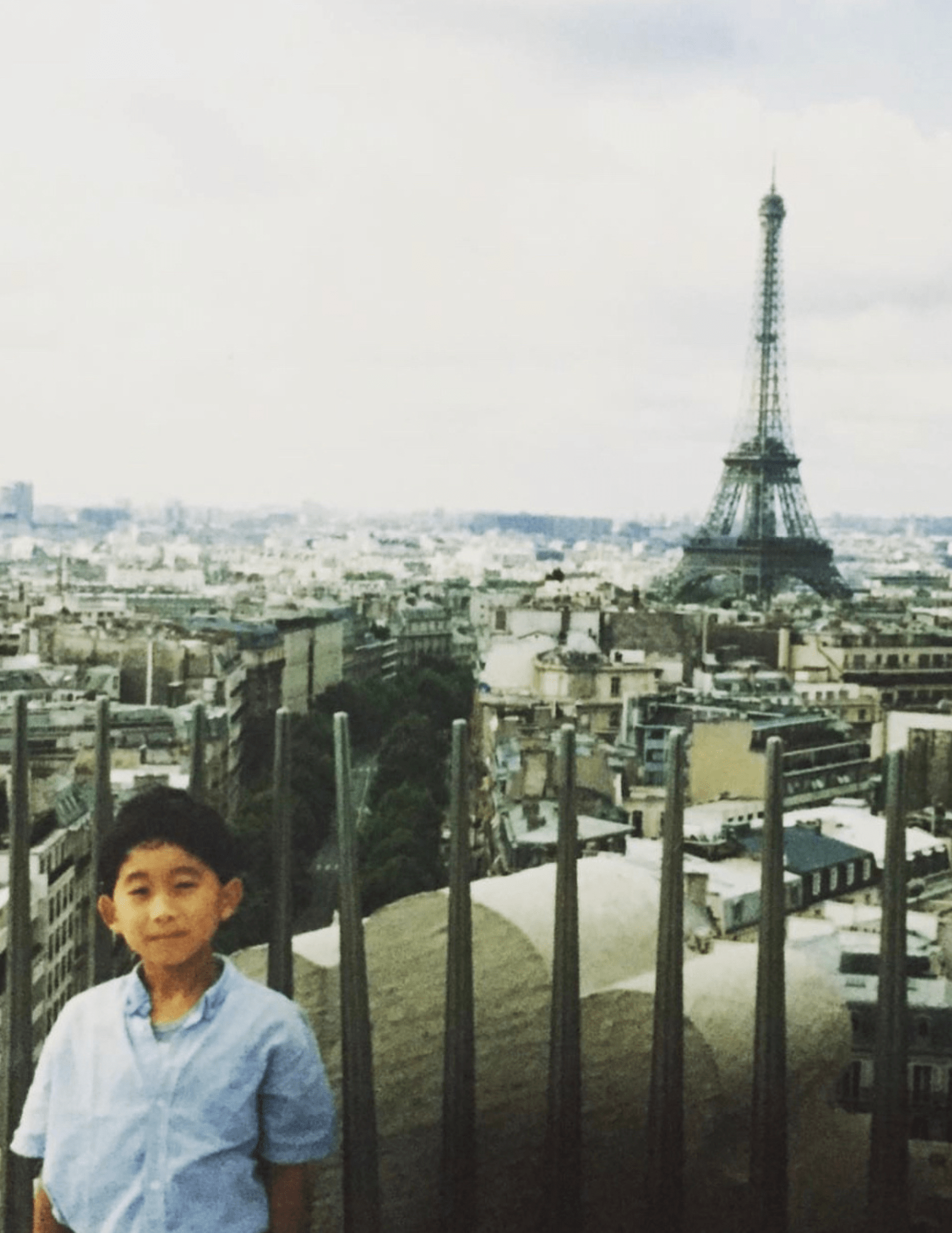 Eight-year-old Michino. On his first visit to Paris on a family vacation. ©︎Michino Paris